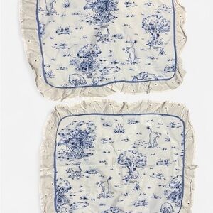 Disney Winnie the Pooh Blue and White Toile Ruffled Pillow Covers